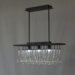 Lustre de metal com pintura de cristal contemporâneo moderno