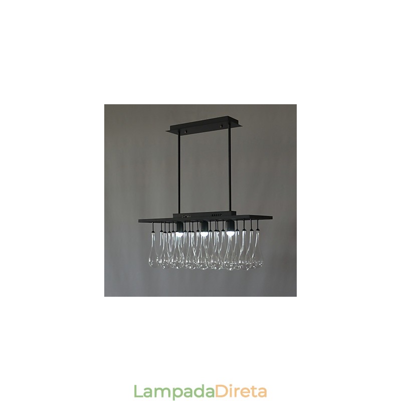 Lustre de metal com pintura de cristal contemporâneo moderno