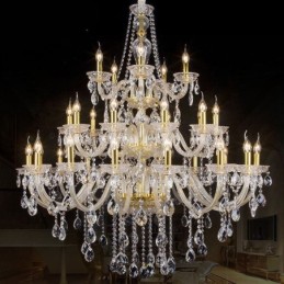 Lustre de cristal de luxo decoração luz de teto com 32 luzes