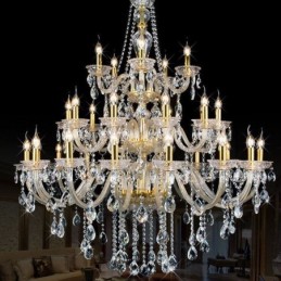 Lustre de cristal de luxo decoração luz de teto com 32 luzes