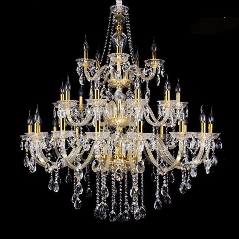 Lustre de cristal de luxo decoração luz de teto com 32 luzes