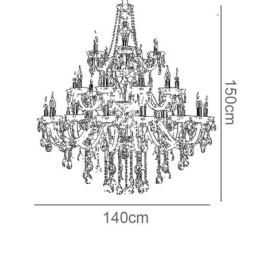 Lustre de cristal de luxo decoração luz de teto com 32 luzes