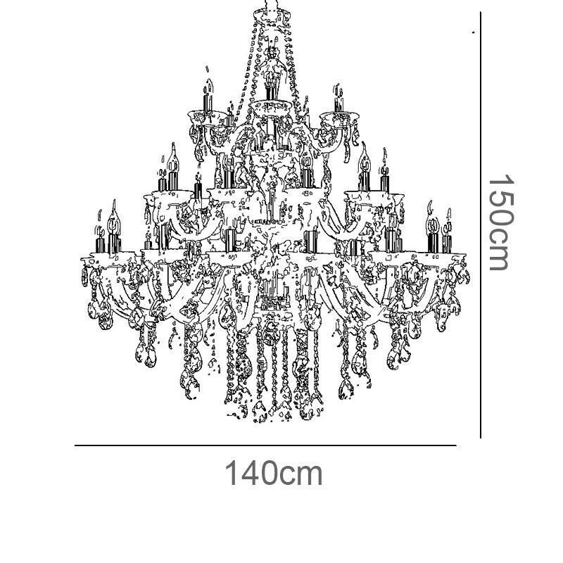 Lustre de cristal de luxo decoração luz de teto com 32 luzes
