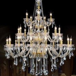 Lustre de cristal de luxo decoração luz de teto com 32 luzes