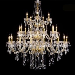 Lustre de cristal de luxo decoração luz de teto com 32 luzes