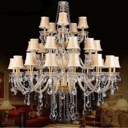 Lustre de cristal europeu com 32 luzes de teto