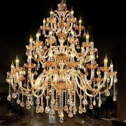 Lustre de cristal europeu, luz de teto de luxo com 30 luzes