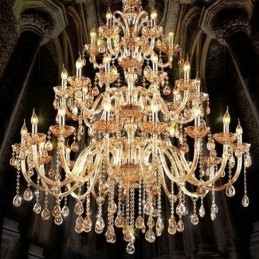 Lustre de cristal europeu, luz de teto de luxo com 30 luzes