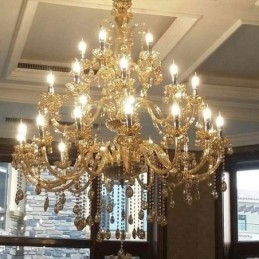 Lustre de cristal europeu, luz de teto de luxo com 30 luzes
