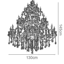 Lustre de cristal europeu, luz de teto de luxo com 30 luzes