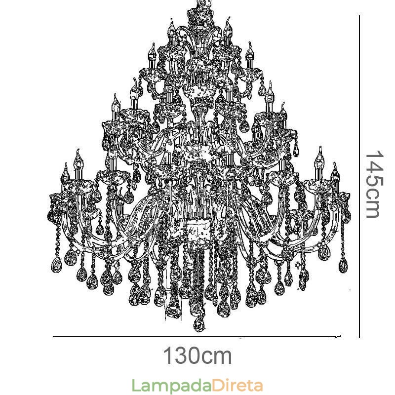 Lustre de cristal europeu, luz de teto de luxo com 30 luzes