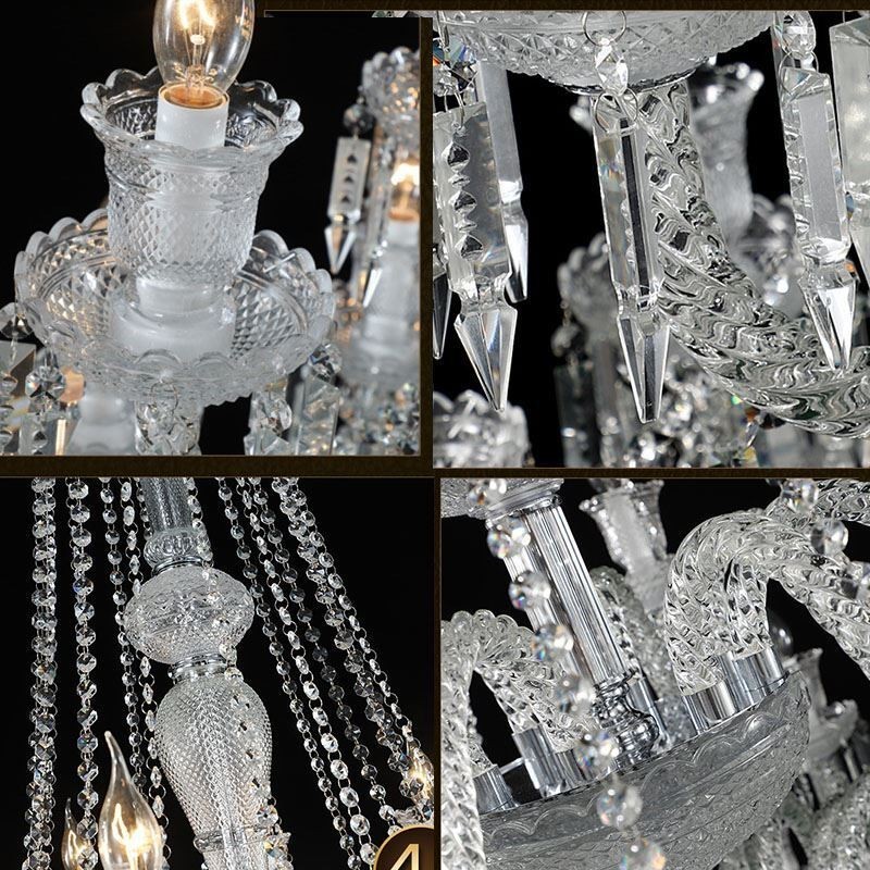 Lustre de cristal europeu, luminária de teto com 48 luzes