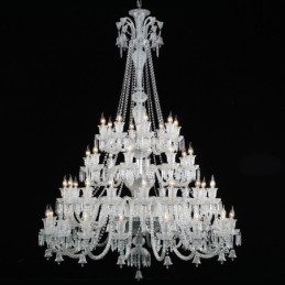 Lustre de cristal europeu, luminária de teto com 48 luzes