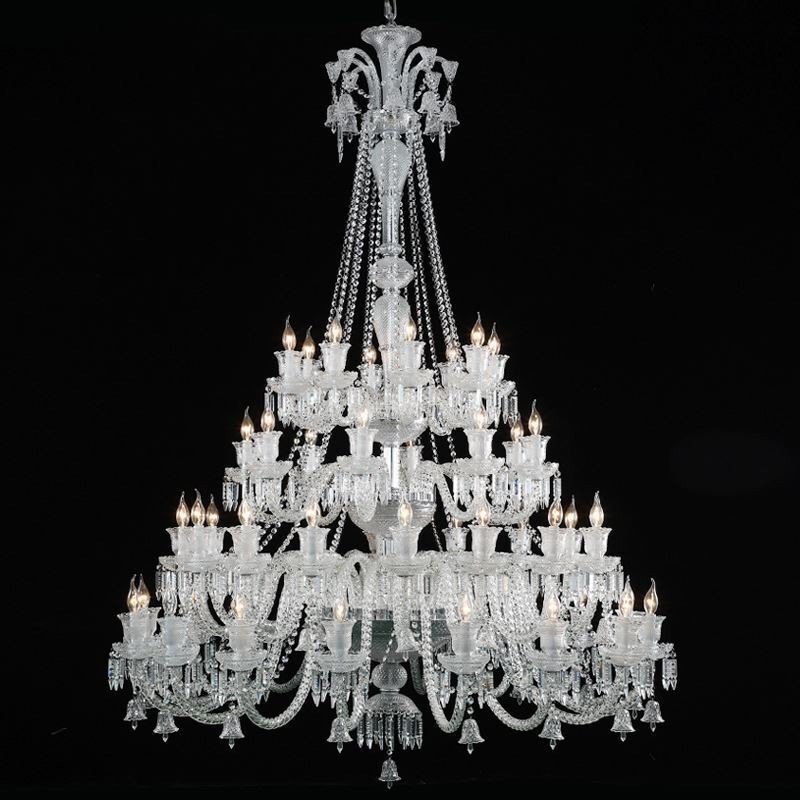 Lustre de cristal europeu, luminária de teto com 48 luzes