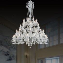 Lustre de cristal europeu, luminária de teto com 48 luzes