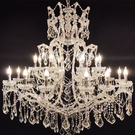 Lustre de cristal europeu decoração luz de teto com 24 luzes Lustre de cristal europeu decoração luz de teto com 24 luzes