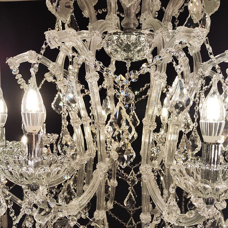 Lustre de cristal europeu decoração luz de teto com 24 luzes
