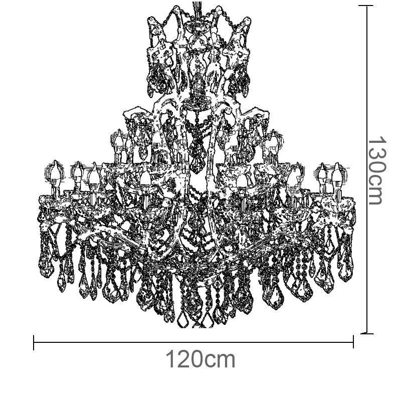 Lustre de cristal europeu decoração luz de teto com 24 luzes