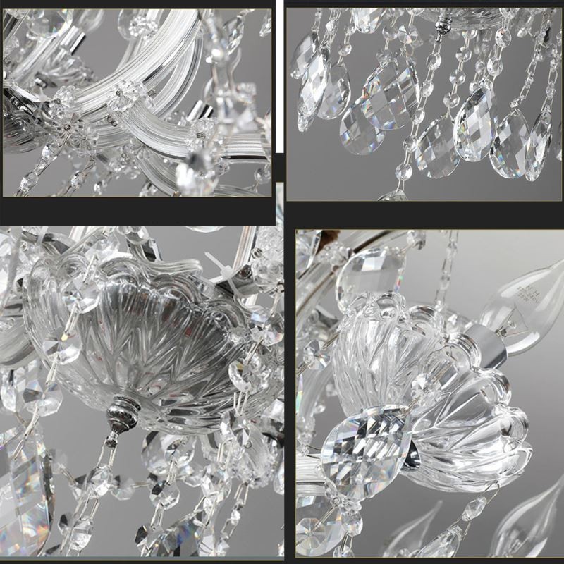 Lustre de cristal europeu decoração luz de teto com 24 luzes