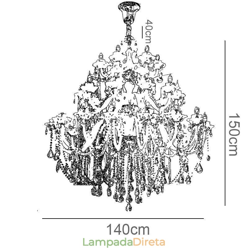 Lustre de cristal europeu com 32 luzes, decoração de luxo, luz de teto