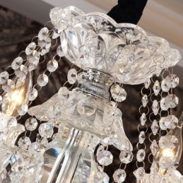 Lustre de cristal europeu com 32 luzes, decoração de luxo, luz de teto
