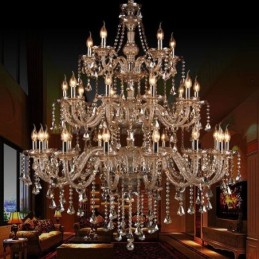 Lustre de cristal europeu com 30 luzes decoração luz de teto