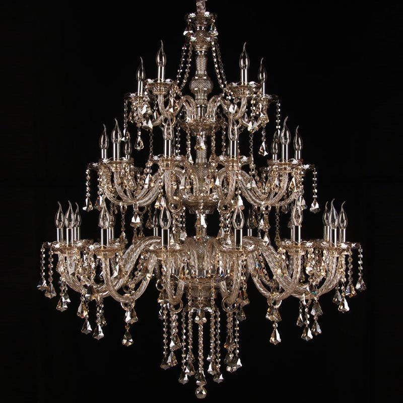 Lustre de cristal europeu com 30 luzes decoração luz de teto