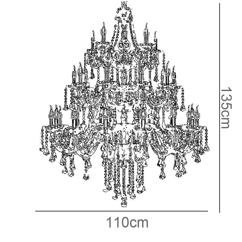 Lustre de cristal europeu com 30 luzes decoração luz de teto