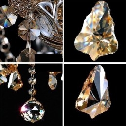 Lustre de cristal conhaque com 35 luzes