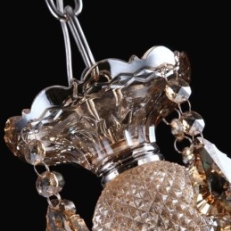 Lustre de cristal conhaque com 35 luzes