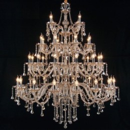 Lustre de cristal europeu cor conhaque luz de teto com 40 luzes