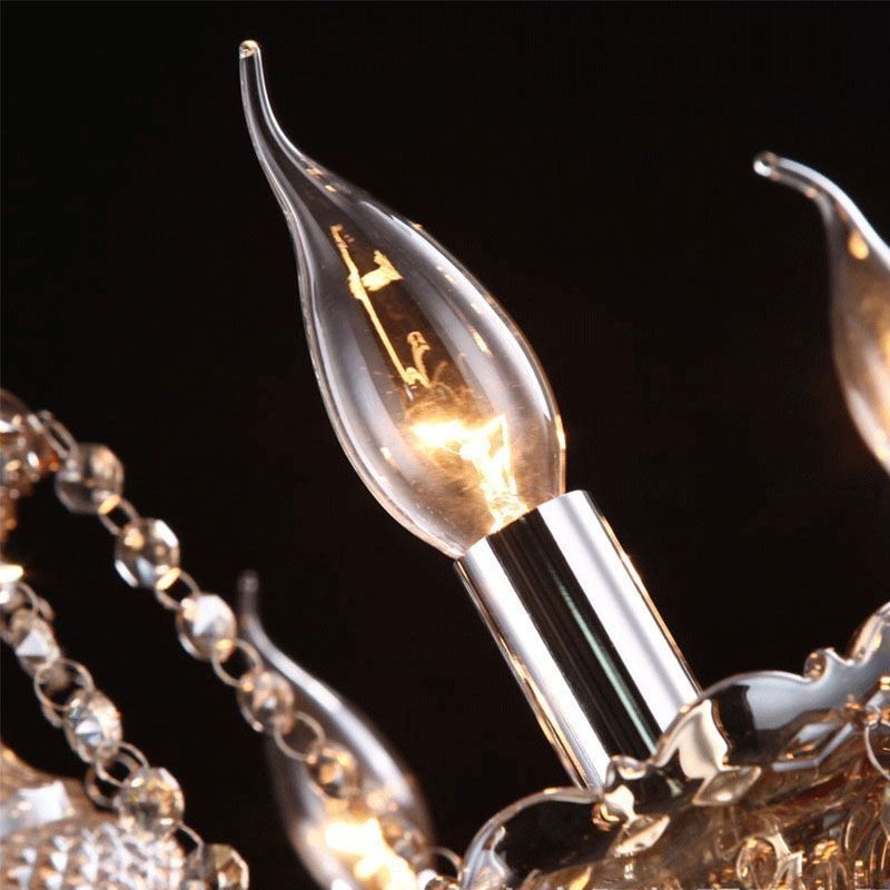 Lustre de cristal europeu cor conhaque luz de teto com 40 luzes