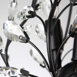 Lustre retrô preto de cristal para teto