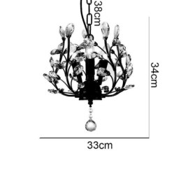 Lustre retrô preto de cristal para teto