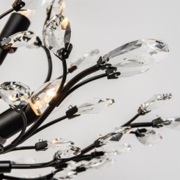 Lustre retrô preto de cristal para teto