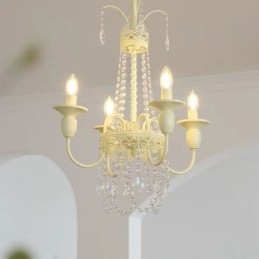 Lustre de cristal nórdico Paint Craft Creme Luz de teto