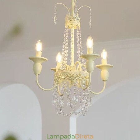 Lustre de cristal nórdico Paint Craft Creme Luz de teto Lustre de cristal nórdico Paint Craft Creme Luz de teto