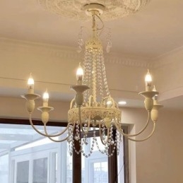 Lustre de cristal nórdico Paint Craft Creme Luz de teto
