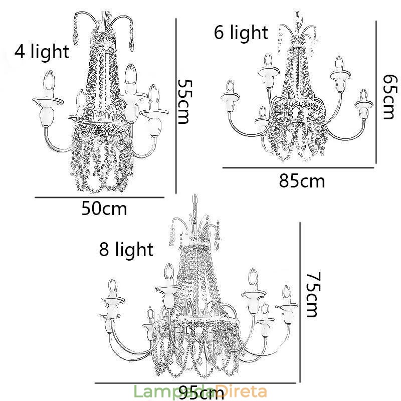 Lustre de cristal nórdico Paint Craft Creme Luz de teto