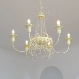 Lustre de cristal nórdico Paint Craft Creme Luz de teto