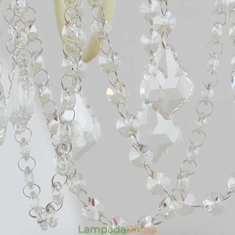Lustre de cristal nórdico Paint Craft Creme Luz de teto