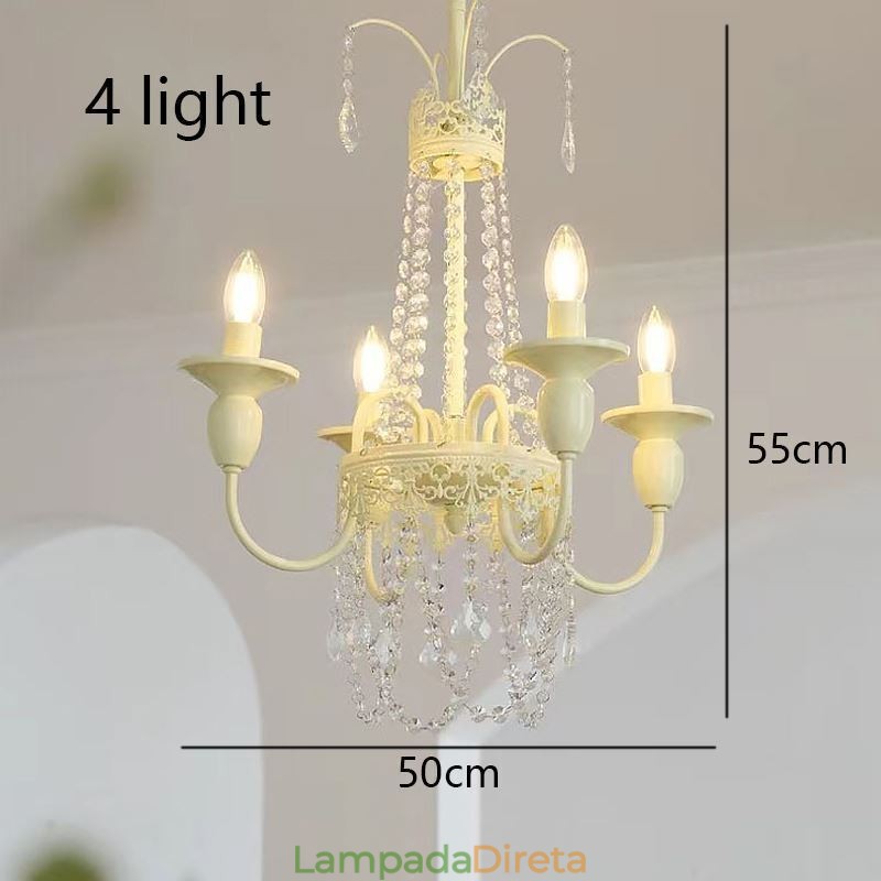Lustre de cristal nórdico Paint Craft Creme Luz de teto