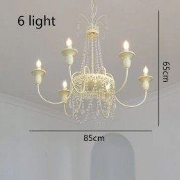Lustre de cristal nórdico Paint Craft Creme Luz de teto