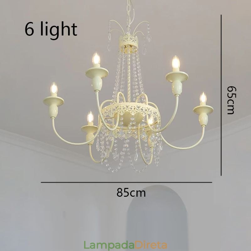 Lustre de cristal nórdico Paint Craft Creme Luz de teto