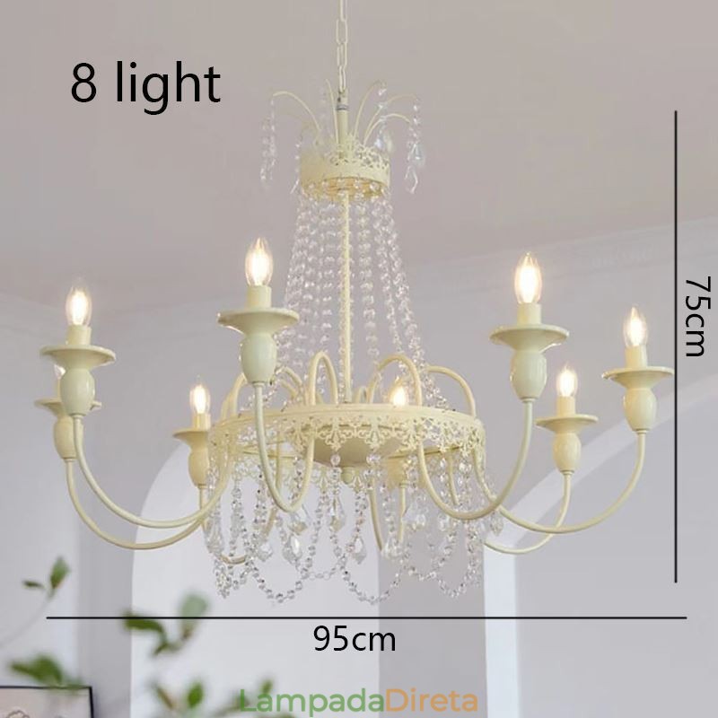 Lustre de cristal nórdico Paint Craft Creme Luz de teto
