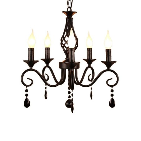Lustre rústico de ferro forjado 5 luzes Lustre rústico de ferro forjado 5 luzes