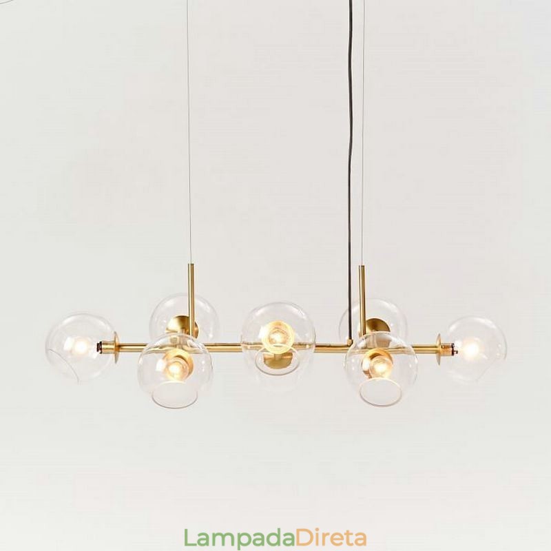Luminária pendente contemporânea Magic Bean Simples 8 luzes