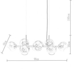 Luminária pendente contemporânea Magic Bean Simples 8 luzes