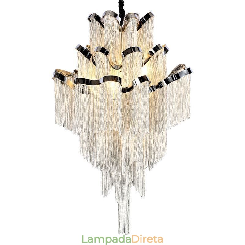 Luminária pendente moderna e elegante com borla