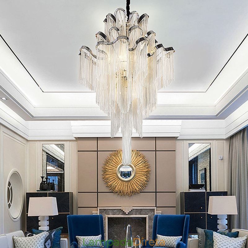 Luminária pendente moderna e elegante com borla